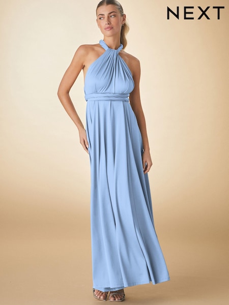 Albastru pastel - Jersey Multiway Bridesmaid Nuntă Rochie lungă (E57574) | 473 LEI