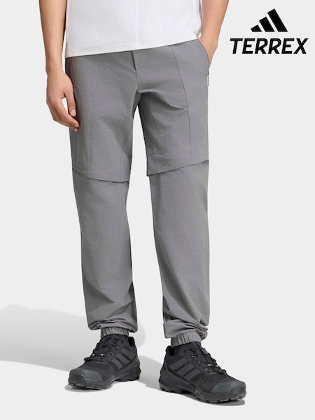 Grey - Regular Adidas Terrex Xperior Utilitas Clima365 Zip-off Tracksuit Bottoms