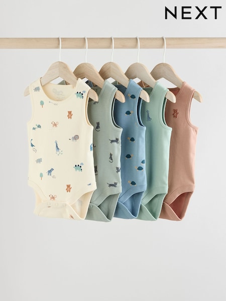 Multi Baby Vest Bodysuits 5 Pack (E57853) | CA$45 - CA$50