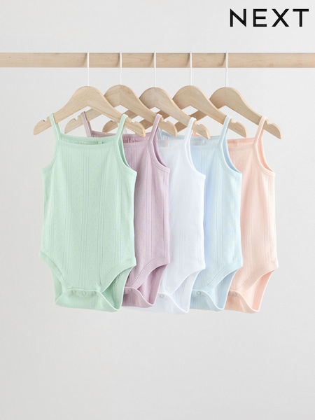 Pastel Baby Plain Vest 100% Cotton Bodysuits 5 Pack (E58046) | €17 - €19