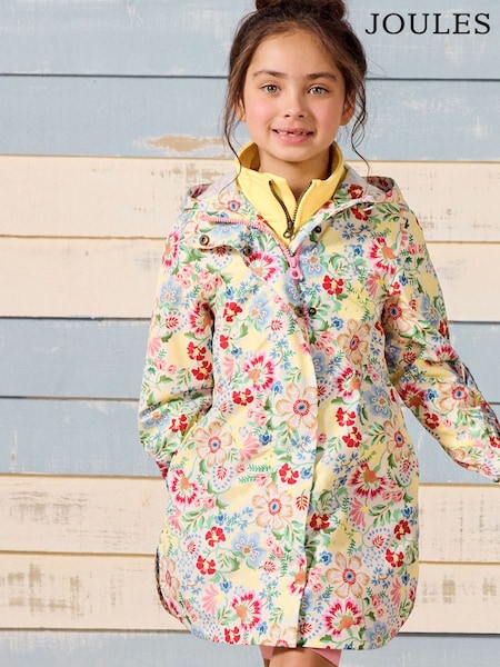 Meerkleurig met bloemen - Joules Rainford waterdichte opvouwbare regenjas met capuchon (E58319) | € 52 - € 57