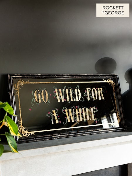 Rockett St George Black/Gold Quote Mirrored Wall Art (E58789) | €116