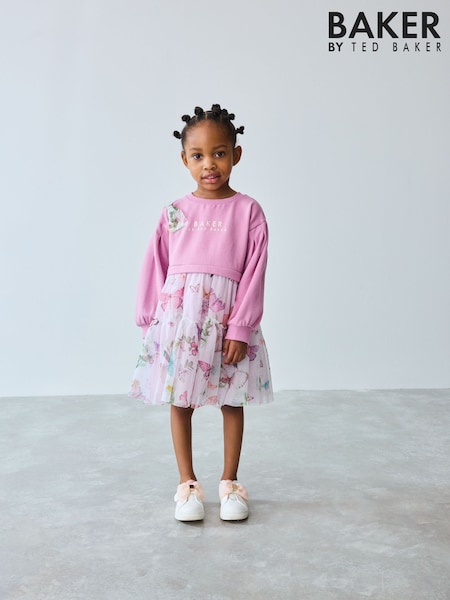 Baker by Ted Baker Pink Mesh Mockable Dress (E58843) | AED227 - AED245