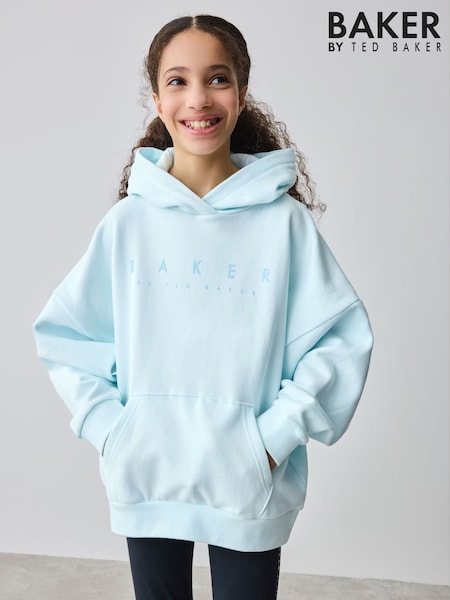 Hellblau - Oversized Back Print Logo Hoodie (E58847) | 21 € - 26 €