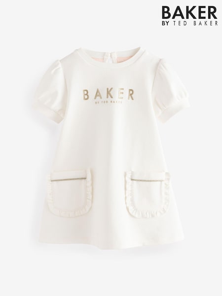 Baker by Ted Baker Cream Pocket Frill Detail Dress (E58849) | LEI 146 - LEI 156