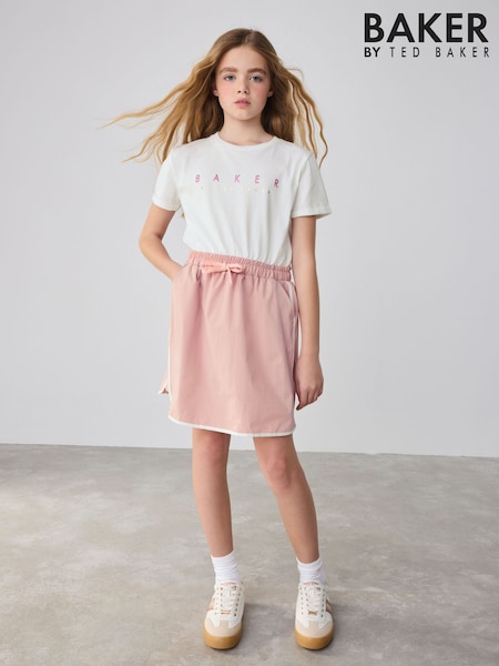Baker by Ted Baker Cargo Mockable Pink/White Dress (E58863) | 223 LEI - 261 LEI