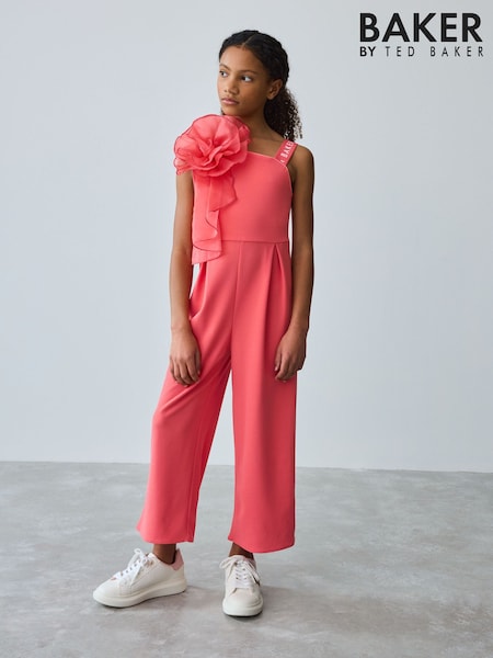 Baker by Ted Baker Coral Pink Corsage Jumpsuit (E58868) | 108 QAR - 121 QAR