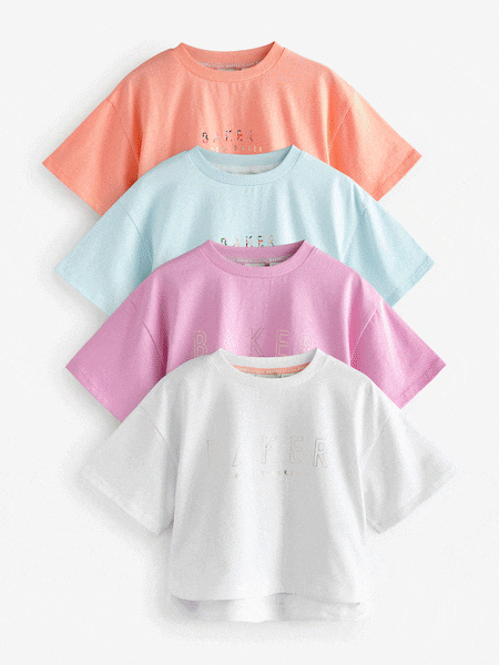 Baker by Ted Baker Multi Boxy Graphic T-Shirts 4 Pack (E58871) | AED239 - AED269