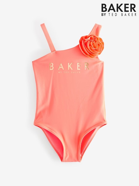 Baker by Ted Baker Coral Pink Corsage Swimsuit (E58873) | €29 - €37