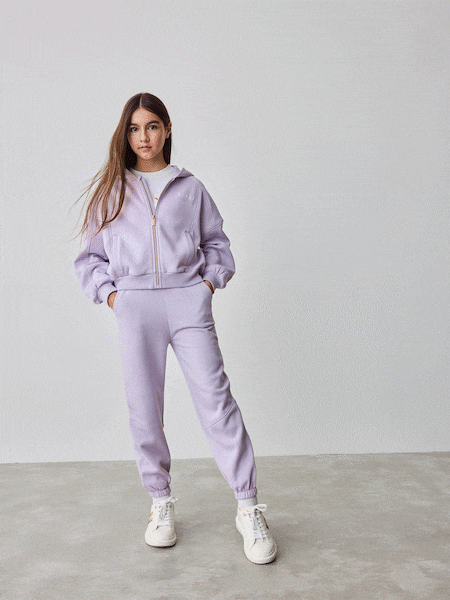 Baker by Ted Baker Purple Back Print Zip-Through Hoodie and Jogger Set (E58878) | 102 QAR - 116 QAR