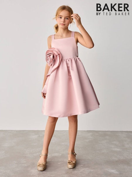 Vaaleanpunainen - Baker by Ted Baker Satiini Corsage Occasion Mekko (E58906) | €95 - €102