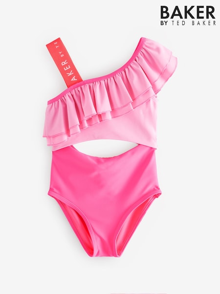 Baker by Ted Baker Pink Frill Swimsuit (E58916) | €34 - €40