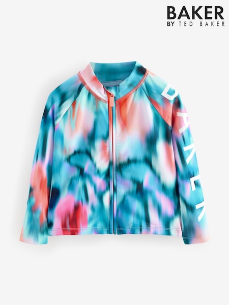 Baker By Ted Baker Blue Printed Rash Vest (E58937) | ‏101‏₪ - ‏131‏ ₪