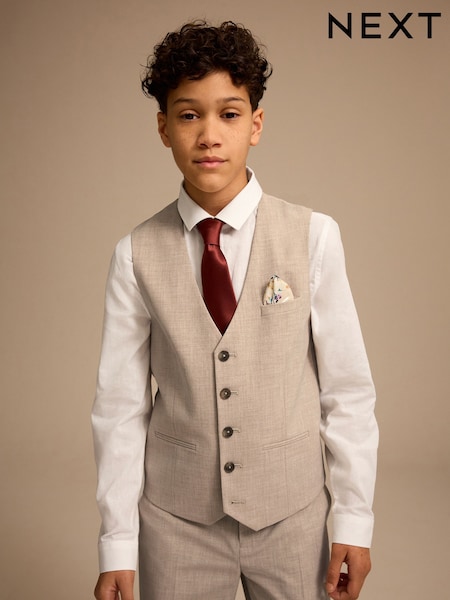 Neutral Waistcoat Shirt and Tie Set (12mths-16yrs) (E58948) | 168 QAR - 213 QAR