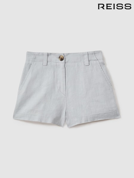 Sininen - Reiss Dani Pellava Loose Fit Lyhyt lahje (E58994) | €68