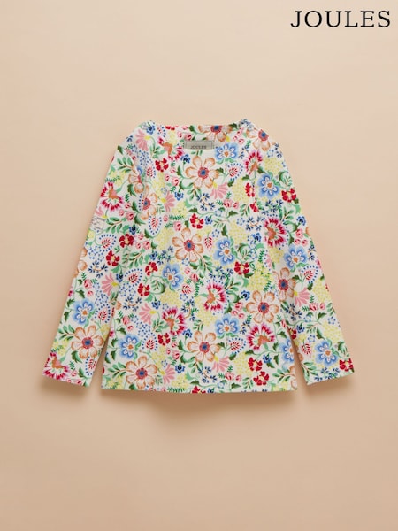 פרחוני צבעוני - Joules Girls' Harbour Long Sleeve Jersey Top (E59016) | ‏80‏₪ - ‏91‏ ₪
