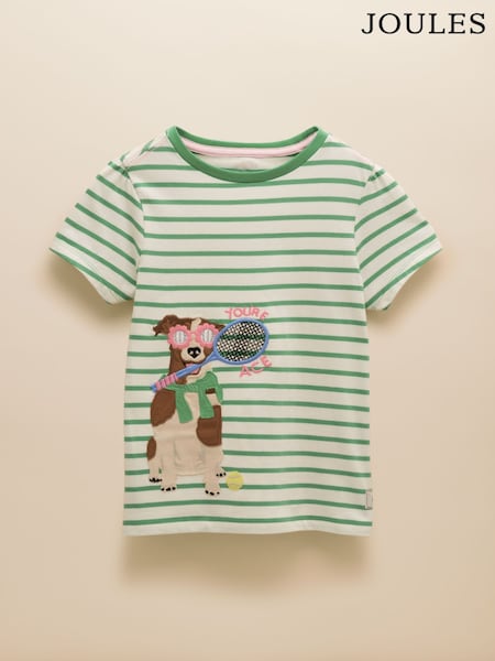 Joules Astra Green Applique Cotton T-Shirt (E59019) | $27 - $31