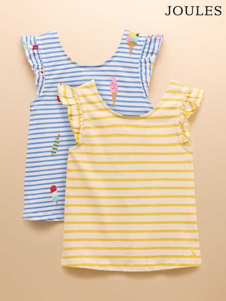 Azul/amarillo - Joules Butterfly Pack of Two Frill Vests (E59024) | 25 € - 33 €