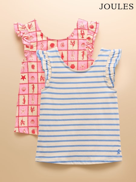 Rosa/azul - Joules Butterfly Pack of Two Frill Vests (E59025) | 25 € - 33 €