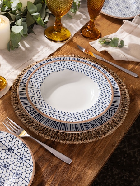 Tramontina White and Blue Abstratta 12 Piece Dinner Set (E59242) | €136