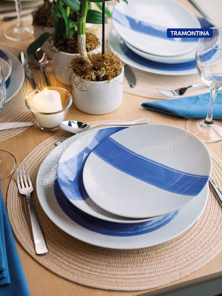 Tramontina White and Blue Soho 12 Piece Dinner Set (E59245) | €204