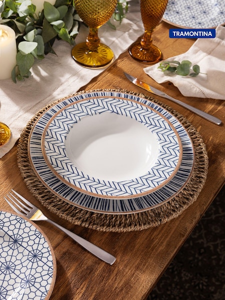 Tramontina Blue and White Abstratta 12 Piece Dinner Set (E59251) | €190