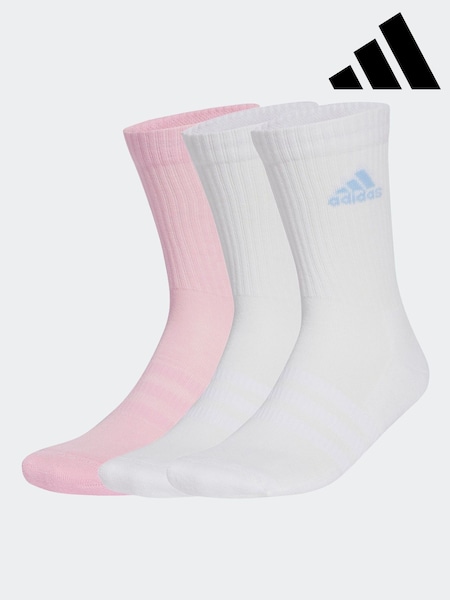 adidas White Sportswear Crew 100% Cotton Socks 3 Pack (E59318) | €15.50