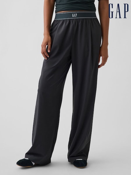 Grey - Gap Fit Pleated Easy Logo Trousers