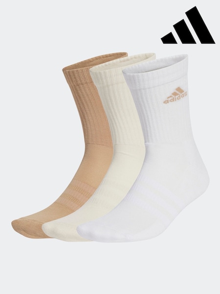 adidas White Sportswear Crew 100% Cotton Socks 3 Pack (E59327) | €15.50