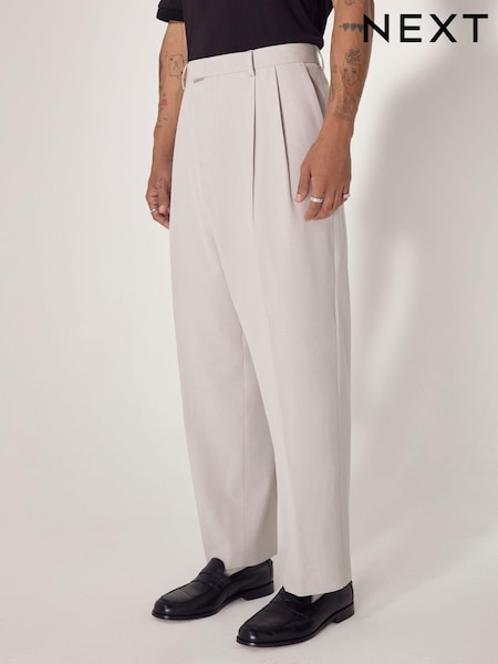 Stone Edit Relaxed Smart Trousers (E59343) | AED87