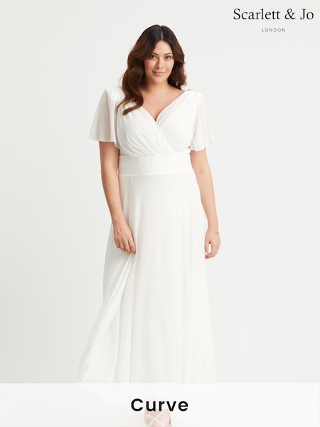 Scarlett & Jo Natural Isabelle Angel Sleeve Maxi Dress (E59538) | €138