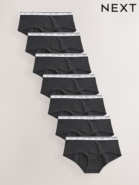 Black Short Logo Knickers 7 Pack (E59572) | €38