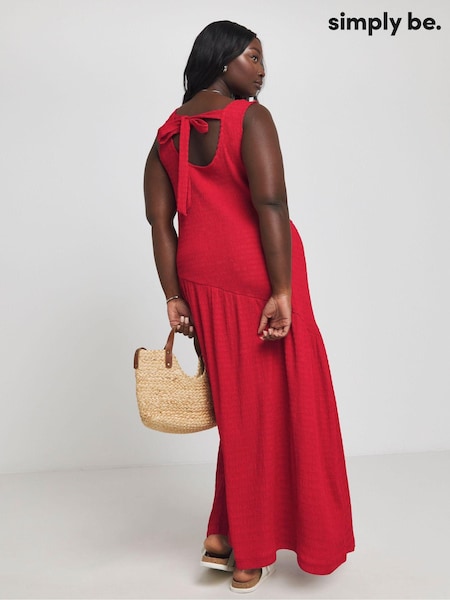 Simply Be Red Textured Jersey Maxi Dress (E59622) | €52