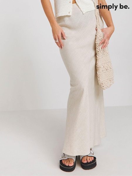 Simply Be Natural Linen Maxi Skirt (E59636) | €39