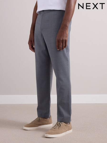 Сірий - Elasticated Waist Wool Rich Textured формальний штани (E59761) | 2 562 грн