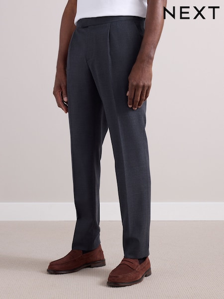 Темно-серый - Wool Rich Smart Textured Trousers With Side Adjusters (E59764) | €74
