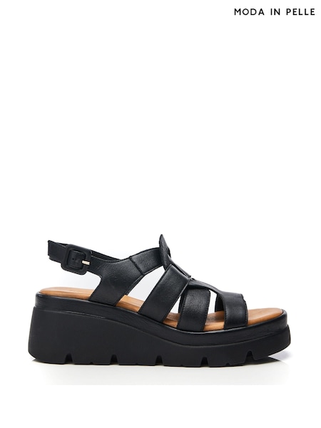 Moda in Pelle SH Strake T-Strap Fisherman Sandals on Medium  Wedges (E59869) | €156
