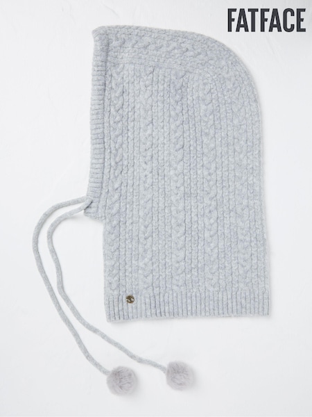FatFace Grey Cable Knit Hood Hat (E59880) | €17