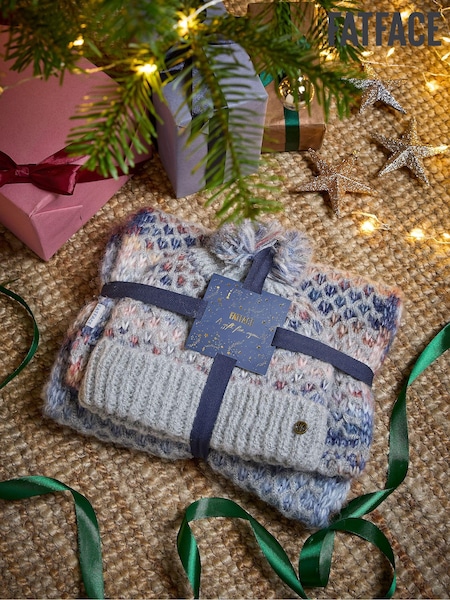 FatFace Grey Spacedye Hat And Snood Gift Set (E59884) | €29