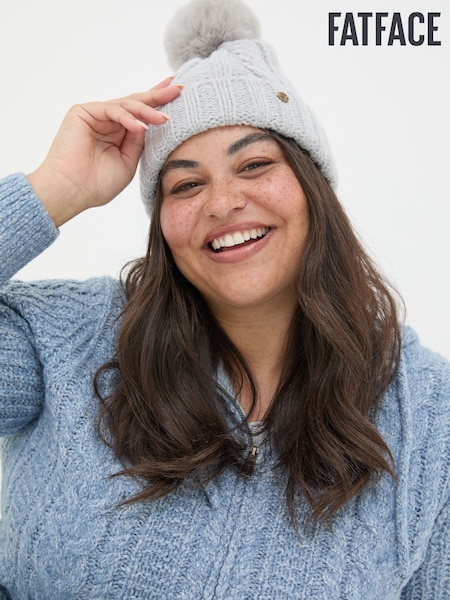 FatFace Grey Billie Cable Bobble Hat (E59886) | €15.50