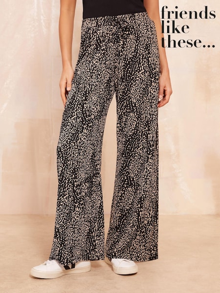 Kameli - Friends Like These Wide Leg Crinkle Jersey Printed Elasticated Waist Trouser (E59901) | €54
