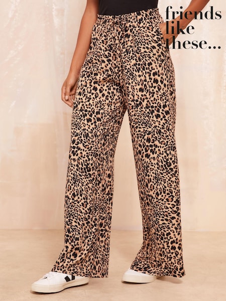Maro - Friends Like These Material Evazat încrețit Jersey Printed Elastic Waist Pantaloni (E59907) | 121 LEI