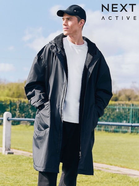 Black Active Swim Changing Robe Coat Jacket (E59915) | €74
