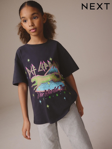 Black Def Leppard Print 100% Cotton Band License T-Shirt (3-16yrs) (E59941) | €22 - €29