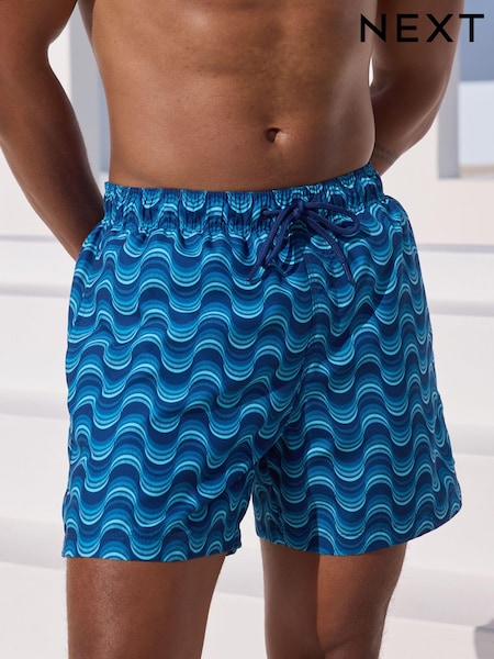Light Blue Wave Printed Swim Shorts (E59945) | € 16