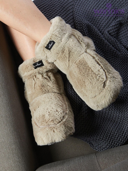 Warmies Light Brown Heatable Luxury Boot Slippers (E59949) | €44