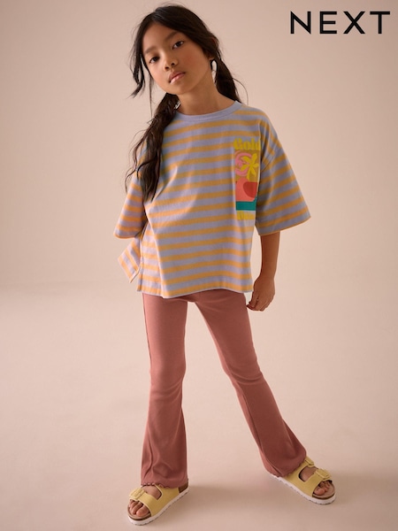 أرجواني/ برتقالي - 100% Cotton Graphic Print T-Shirt (3-16yrs) (E60124) | ‏49 ر.ق. - ‏74 ر.ق.