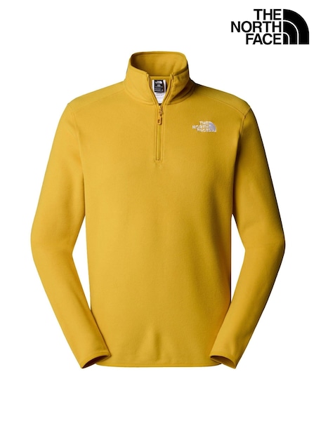 The North Face Yellow Side Logo Neutral Side Logo Glacier Quarter Zip Fleece (E60221) | R$ 590