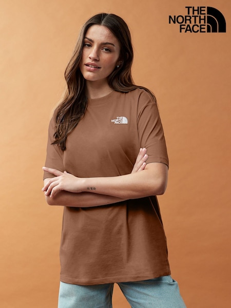 The North Face Brown Oversized Simple Dome 100% Cotton T-Shirt (E60503) | €40