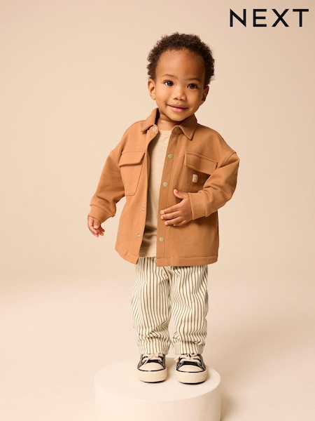 Tan Brown 100% Cotton Jersey Shirt and Joggers Set (3mths-7yrs) (E60677) | $30 - $37